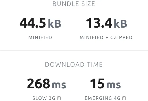 XState bundlephobia stats