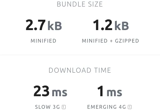 yay-machine bundlephobia stats